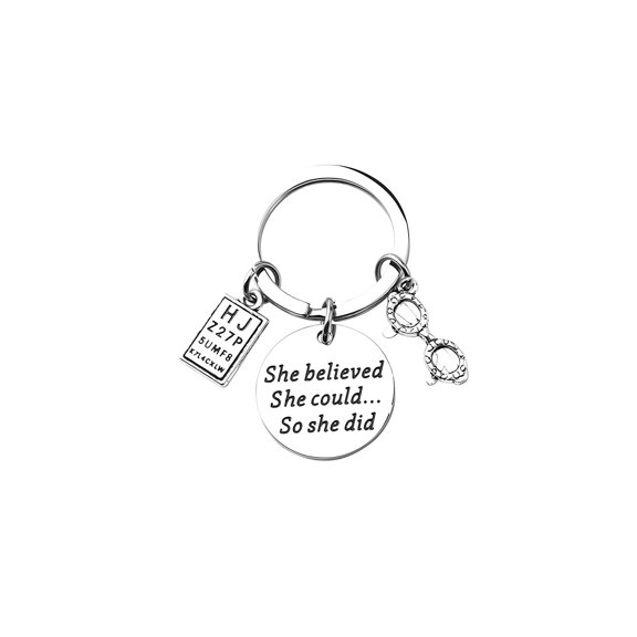 Optometrist Gift She Believed She Could So She Did Keychain Eye Doctor Gift Optometrist Graduation Jewelry (Optometrist Keychain)