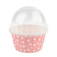 thumbnail image 1 of 100 Pcs Mini Caissettes à Cupcakes en Papier Rondes avec Couvercle Rose, 1 of 1