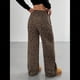 thumbnail image 5 of Pantalones Rectos con Estampado de Leopardo A Cuadros para Mujer, Cintura Elástica, Estilo Y2K, con Bolsillos. Leopardo Profundo M, 5 of 10