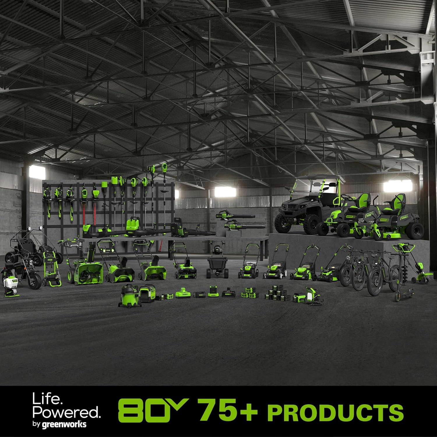 Greenworks 80V 20" Brushless Cordless Chainsaw (Great For Tree Felling, Limbing, Pruning, and Firewood), 75+ Compatible Tools, Tool Only, Green