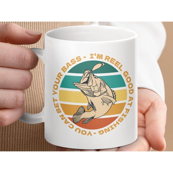 Funny Fishing Mug, Reel Good Angler Gift Coffee Cup