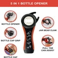 thumbnail image 4 of Jar Opener for Weak Hands, Seniors with Arthritis, 5 in 1 Multi Function Bottle Opener Lid Opener For Arthritic Hands with Non Slip Rubber Jar opener Gripper Pad and Corkscrew Wine Opener(RED), 4 of 8