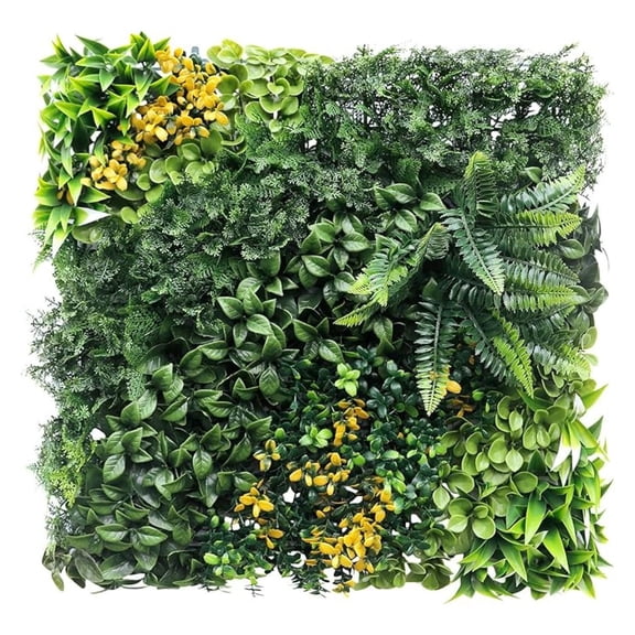 20"x20" Faux Privacy Fence Screen Artificial Boxwood Panels Topiary Hedge Plants for Indoor Outdoor Decoration, #8 Mixed Leaves, 1 Pack
