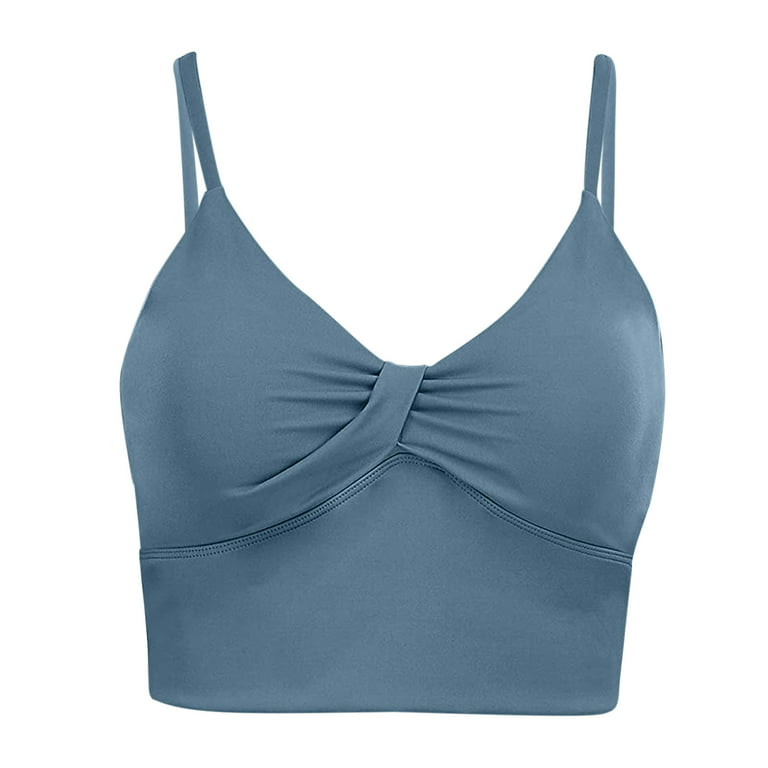 YDKZYMD High Impact Sports Bras for Women Cotton Longline Supportive Knot  No Underwire Bras 