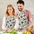thumbnail image 3 of Pioneer Flower Floral Print Pattern Apron for Women and Men, Cotton Linen Waterproof with Pockets, Adjustable, 33x27 Inch for Kitchen, Gardening, BBQ, Salon, 3 of 6