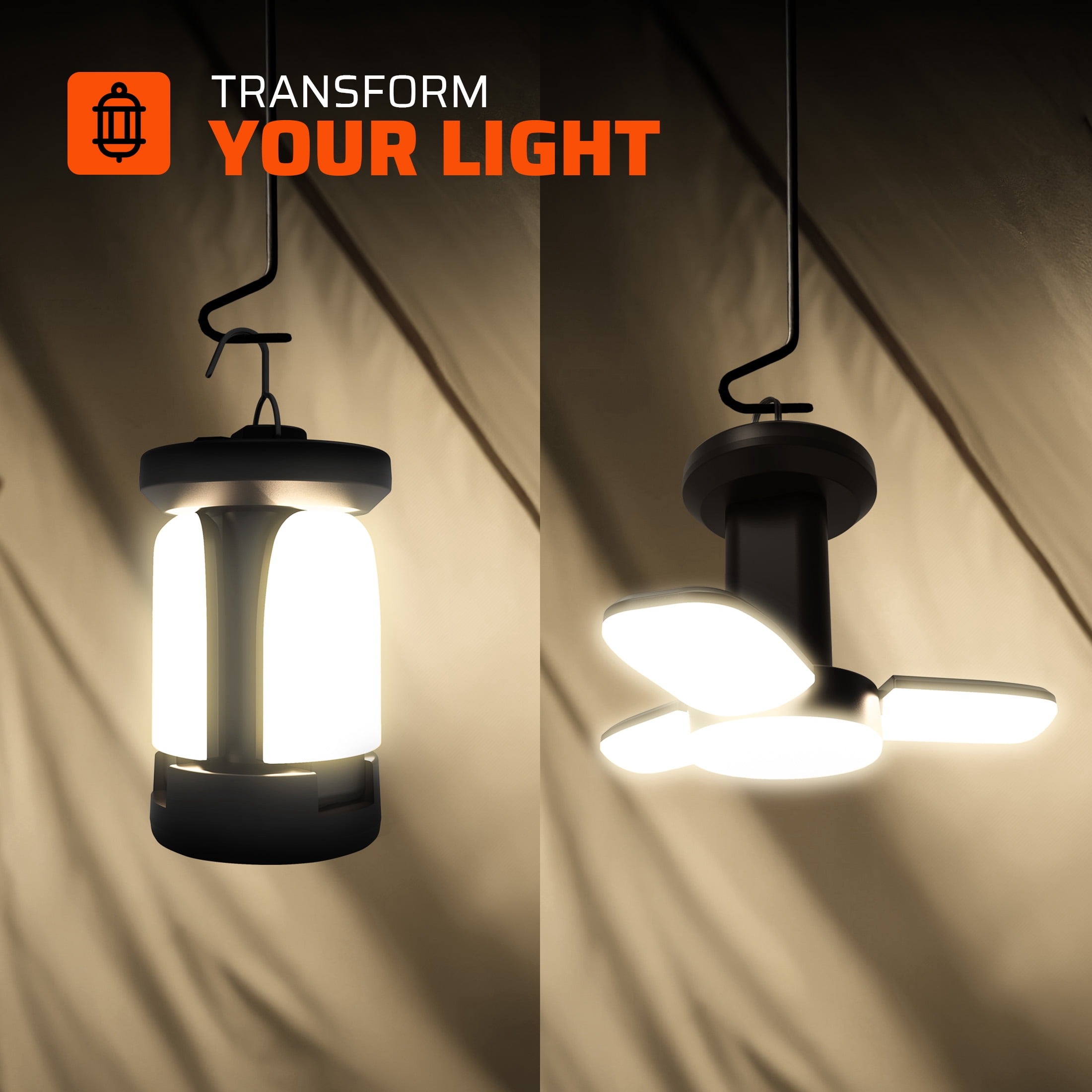 Roamcraft™ Solar-Powered 300 Lumen LED Camping Lantern with Power Bank