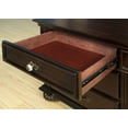 thumbnail image 4 of 1pc Nightstand Only Traditional Dark Walnut Solid wood 3-Drawers Ball Bearing Metal Glides Antique Brass Handles w/ Acrylic Accent Bedroom Furniture, 4 of 6
