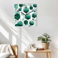 thumbnail image 3 of Turquoise Marble Wooden Wall Clock Silent Non Ticking, Gold White Geometric Hexagon Modern Square Wall Clocks Battery Operated, Decor Clock for Home Office, Living Room, Kitchen, 10 Inch, 3 of 9