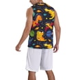 thumbnail image 5 of Easygdp Dinosaurs in Space Men's Mesh Basketball Jersey Quick Drying Sleeveless Shirts Fitted Muscle Tank Tops Sport Round Neck T-Shirt - 3X-Large, 5 of 9