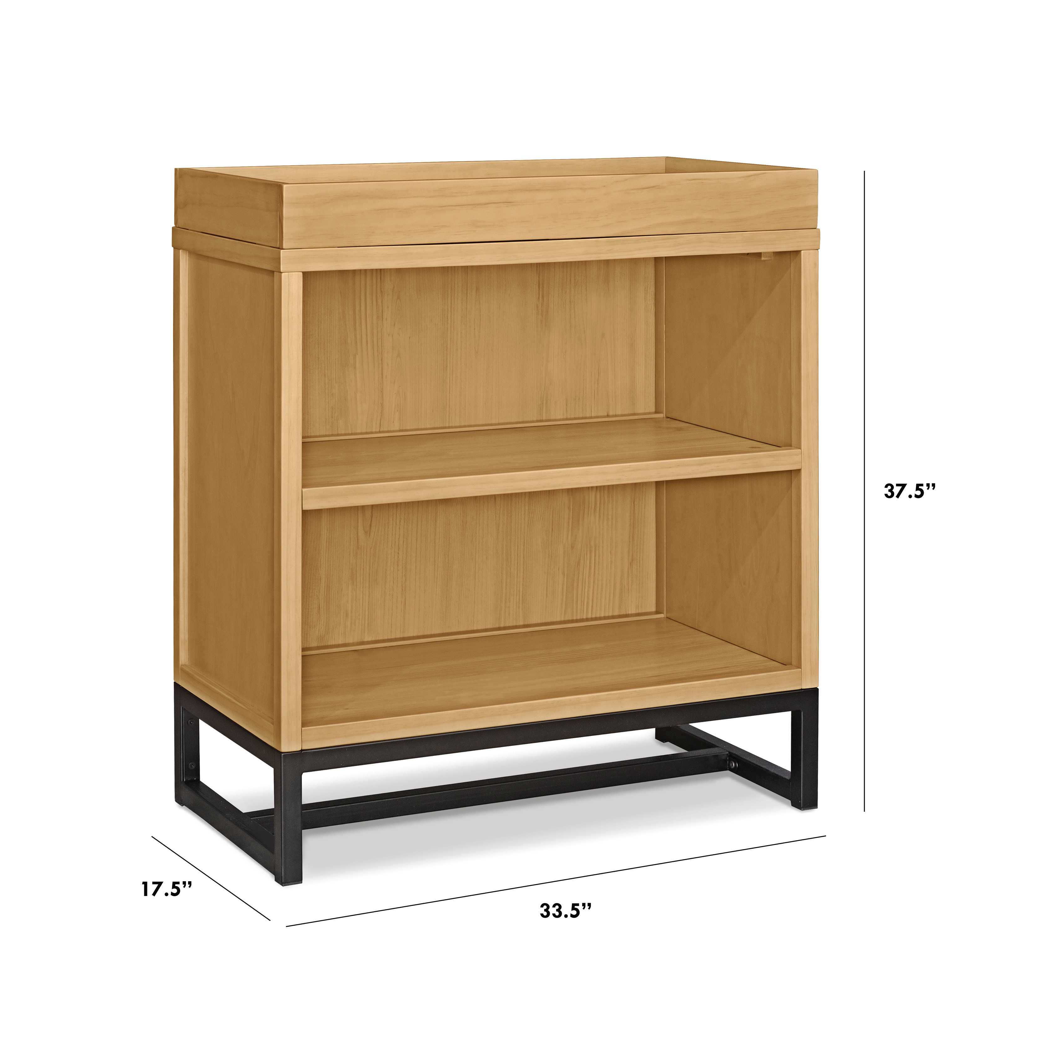 DaVinci Ryder Modern Pine Wood Convertible Changing Table and Cubby Bookcase, Honey