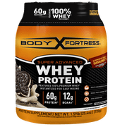 Body Fortress Super Advanced 100% Premium Whey Protein Powder, Cookies & Cream, 60g Protein, Immune Support , Vitamins C & D Plus Zinc, 1.59 lbs