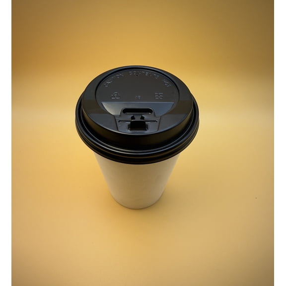 Disposable Black Dome Lids for Disposable Paper Hot Cups for 10oz - 20oz, 1000pcs
