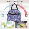 thumbnail image 4 of Naloa Blue Flower Skull Print Lunch Bag for Women & Men Insulated Lunch Box or Cooler Lunch Tote Bags for Work, Travel, Outdoor, 4 of 5