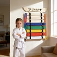 thumbnail image 6 of Wooden Rack for Displaying Karate Belts Multiple Storage Home Gym, 6 of 10
