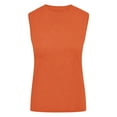 thumbnail image 6 of Summer Tank Tops for Women Round Neck Sleeveless Basic Blouse Solid Casual Slim Fit Ladies Going out Tee Shirts Orange, 6 of 7