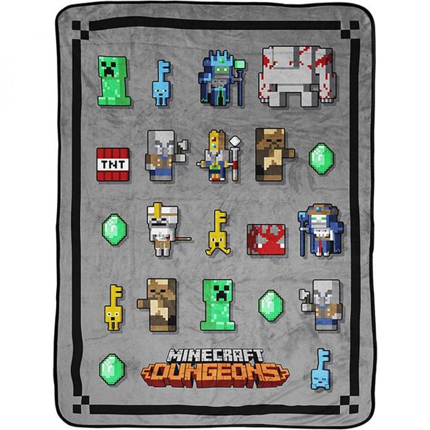 Minecraft 833279 46 x 60 in. Minecraft Dungeon Mobs Fleece Throw