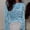 Sky Blue, variant on Women's Loose Fit Sequin Long Sleeve Top – Crew Neck Semi-Sheer Woolen Blouse, Perfect for Fall/Winter Outings Pink,XXL