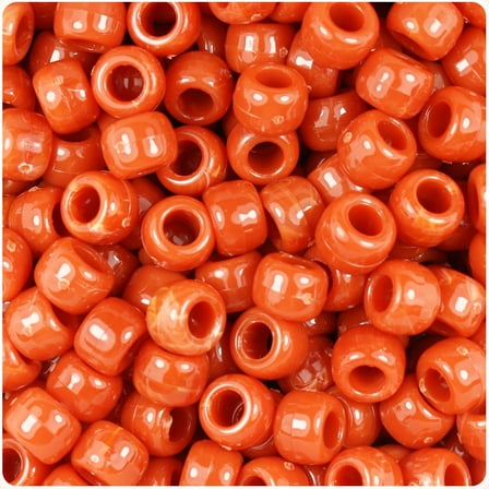 BeadTin Cinnabar Marbled 9mm Barrel Pony Beads (500pc)