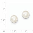 thumbnail image 3 of Primal Silver Sterling Silver Rhodium-plated 8-9mm White Freshwater Cultured Button Pearl Stud Earrings, 3 of 5