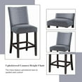 thumbnail image 5 of Set of 4 Weathered Finish Counter Height Chair, Upholstered Dining Chairs with Low Back, Decorative Home Furniture (Espresso), 5 of 6
