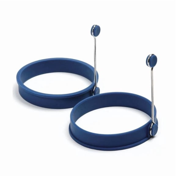 Norpro 4-Inch Silicone Round Pancake And Egg Rings, Set Of 2, Blue