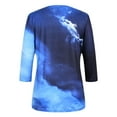 thumbnail image 4 of Skksst Womens Casual Printed 3/4 Long Sleeve Crew Neck Blouse Tee Tops, 4 of 4