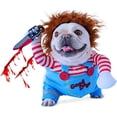 thumbnail image 2 of Disfraz de perro de muñeca mortal para mascotas, novedad de Halloween, disfraces de Navidad, divertidos trajes de cosplay para perros, ropa linda para perros pequeños, medianos y grandes, gatos, disfr, 2 of 3