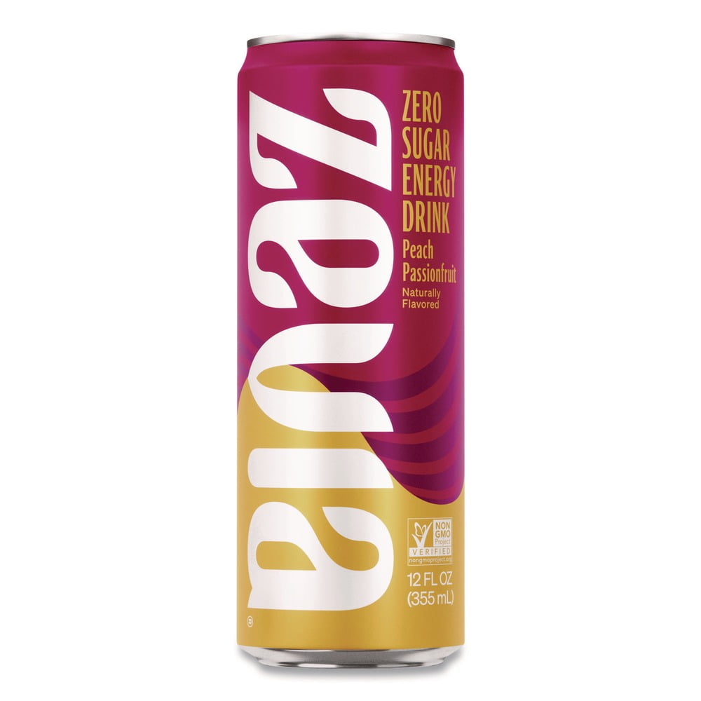Zevia Zero Calorie Energy Drink, Mango Ginger, 12 Ounce Cans (Pack