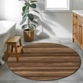thumbnail image 3 of Round Area Rug 4 Ft, Vintage Wood Grain Washable Non-Slip Circle Carpet for Living Room/Bedroom, Country Wooden Board Brown Low-Profile Crawling Mats Collection Rugs for Indoor, 3 of 8