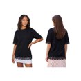 thumbnail image 2 of LMLYSoH Women's Summer Oversized T-Shirt Lace Patchwork Crew Neck Short Sleeve Loose Fitting Tops, 2 of 9