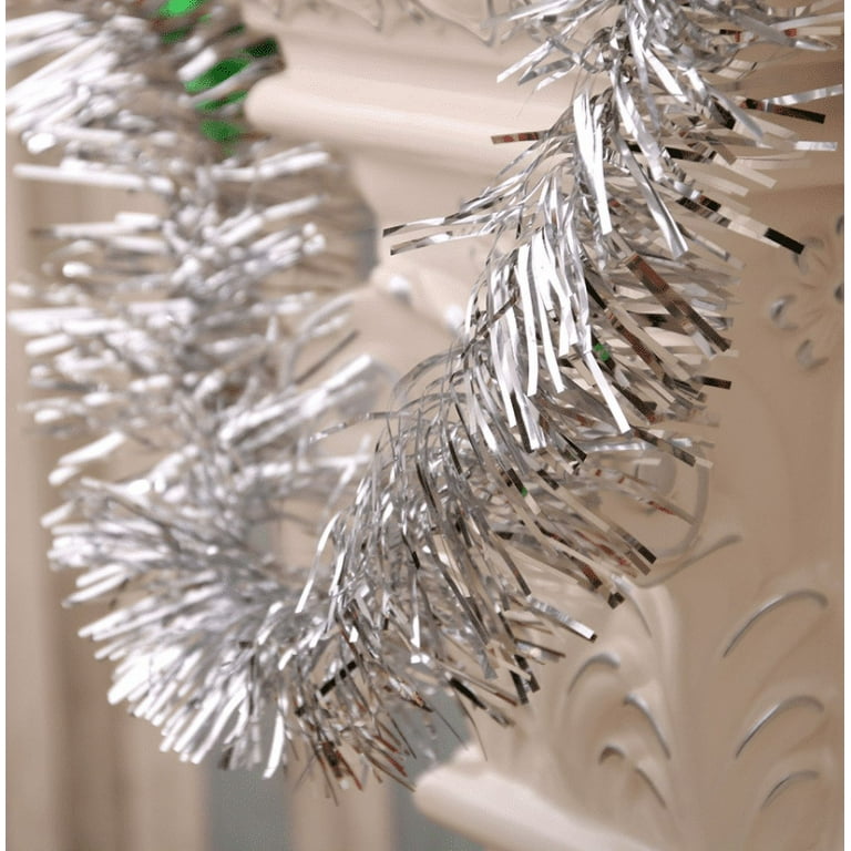 Silver Tinsel Fringe Garland 4.5ft