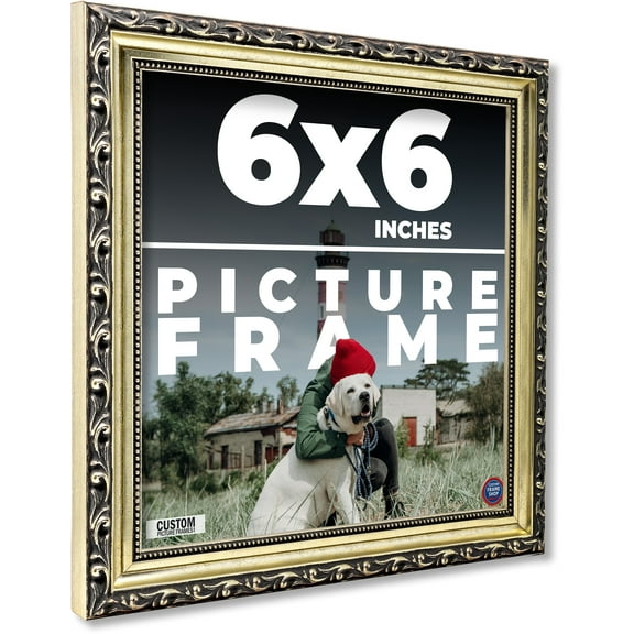 6x6 Frame Silver Solid Wood Picture Frame Width 1.125 Inches | Interior Frame Depth 0.375 Inches |