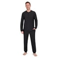 thumbnail image 3 of Hanes Mens Raschel Thermal Henley Pajama Top and Sleep Jogger Set, Sizes S-2XL, 3 of 8