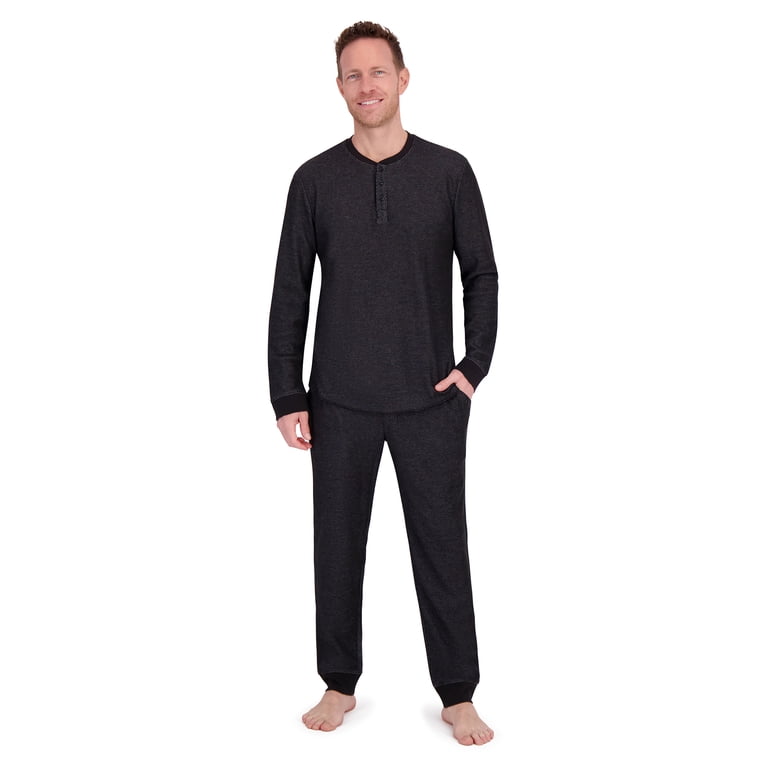 Hanes Men's Raschel Thermal Henley Pajama Set photo 3