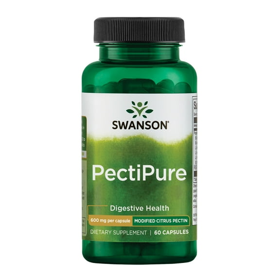 Swanson PectiPure Modified Citrus Pectin-Supports Digestive Health and Cellular Health-Delivers Minimum of 82% Galacturonic Acid-Natural Wellness Supplement (60 Capsules, 600mg Each)