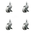 thumbnail image 2 of 2 Inch Thermoplastic Wheel 7/8 Grip Ring Stem Caster Set with Brakes Set of 4, 2 of 2