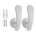 thumbnail image 1 of 2 Pieces Curtain Holdbacks Drapery Tieback Hooks for Drapery Decorative Wall White, 1 of 6