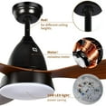 thumbnail image 5 of Canddidliike 52" Wood Blade Ceiling Fan with LED Frosted Light and Remote Control, 5 of 7
