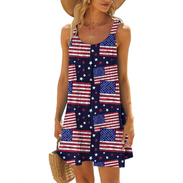 SMihono Robe Maxi Bohème d'Été pour Femmes Grande Taille Robes de Plage Femmes Aguichant Hawaïenne Tropicale Imprimée Sans Manches à Bretelles Robe Mini d'Été Ample Confortable Robe Bohème de Plage Robe Évasée de Plage