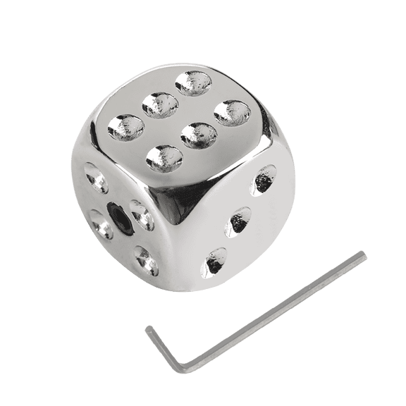 LOOKSEVEN 1PCS Dice Shape Metric 6mm Guitar Knobs Volume Tone Control Knobs with Allen Key for Electric Guitar - Silver