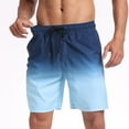 thumbnail image 5 of BRGZLK Mens Swim Trunks Ombre Lightweight Comfortable Elastic Waist with Liner Drawstring Quick Dry 5 Inch Bathing Suits Beach Shorts with Pockets Blue S, 5 of 5