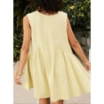 thumbnail image 2 of Michellecmm Women Summer Casual Tank Dress Solid Color V-Neck Sleeveless Dress Fashion Party Mini Dress, 2 of 5