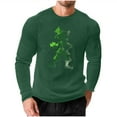 thumbnail image 3 of VBTAPA Men's Waffle Long Sleeve Shirts St. Patrick's Day Crew Neck T-shirt Casual Holiday Tops Lightweight Textured Pullover Tees Army Green XXL, 3 of 6