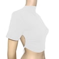 thumbnail image 3 of Hrsba Trendy Tops Solid Color Crew Neck Hollow Out Open Back Short Sleeve T Shirt for Women, 3 of 6