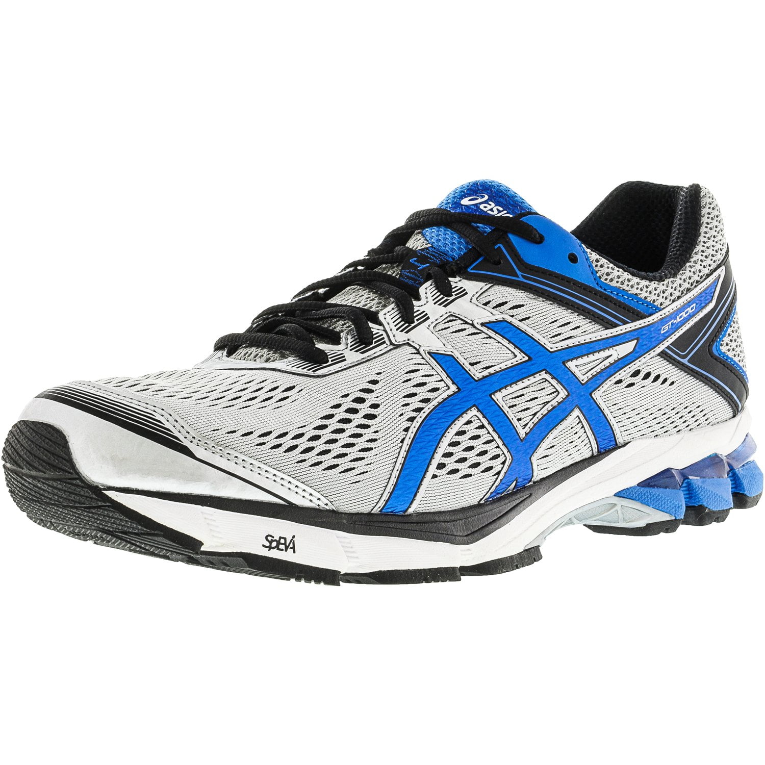 Asics Men's Gt-1000 4 Silver / Electric Blue Black Running Shoe - 7W -