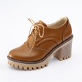 thumbnail image 2 of Women's Middle Heels Heel Shoes Breathable Casual Walking Comfort Lace Up Mid Heel Dress for Daily Leisure and, 2 of 6