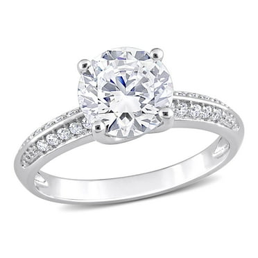 Everly Women's Cubic Zirconia Sterling Silver Engagement Ring