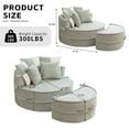 thumbnail image 3 of Chaise Lounge Chair Indoor with Ottoman, Oversized  Sleeper Chair with 5 Pillows, Velvet Upholstered Sofa Bed for Living Room, Green, 3 of 10