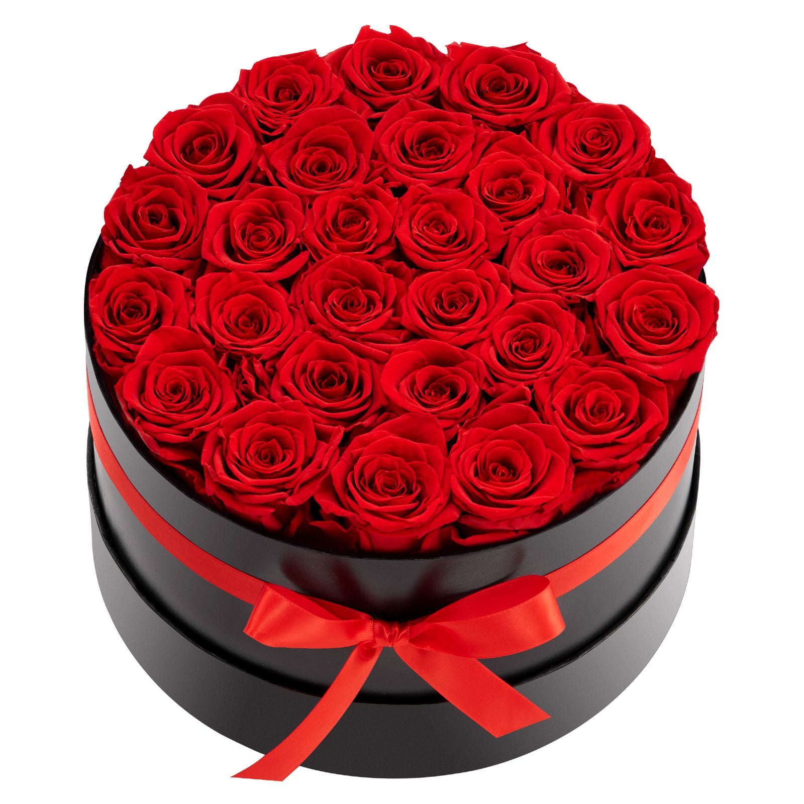AsterOutdoor Preserved Roses 27 Real Roses in Round Box Lasts Up to 3 Years No Watering Needed Light Rose Fragrance Romantic Gift for Valentine s Day Birthday Christmas