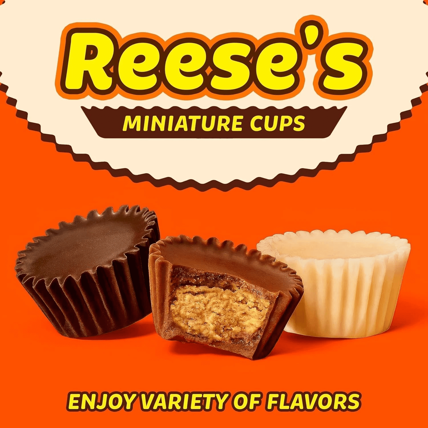 Reese’s Peanut Butter Cups Miniatures Assortment, Individually Wrapped Foils, Bulk Chocolate Holiday Candy (5 Pounds)